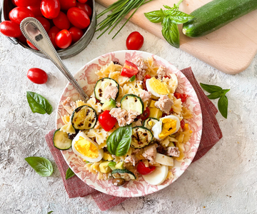 Koude pasta met tonijn