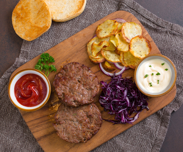 Hamburger in de airfryer