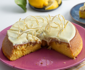 Taart met witte chocolade en citroen