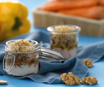 Mini crumble met groenten en Griekse yoghurt