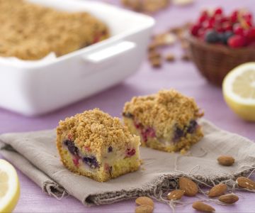 Kruimelcake met peren