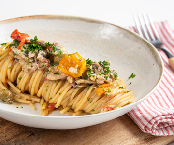 Pasta met goedkope zeevis