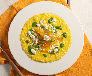 Risotto met paprika en rucola
