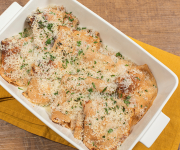 Kastanjeflensjes gevuld met ricotta en champignons