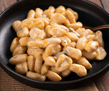 Gnocchi van pompoen met gorgonzolacrème