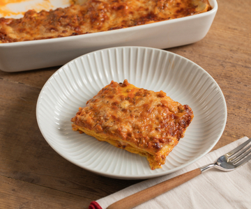 Lasagne met linzenragù