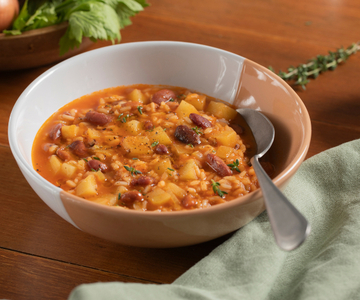 Rijstsoep met peulvruchten