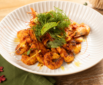 Gemarineerde garnalen van de plancha