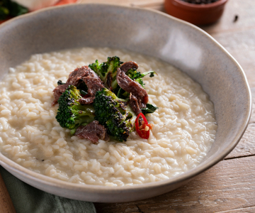 Risotto met stracchino, broccoli en ansjovis