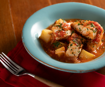 Kabeljauw in stoofsaus