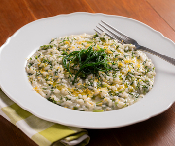 Risotto met agretti en citroen