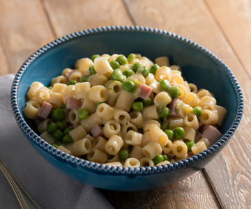 Romige pasta met ham en doperwten