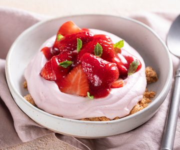 Chantillycoupé met aardbeien