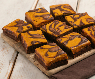 Brownies met pompoen en chocolade