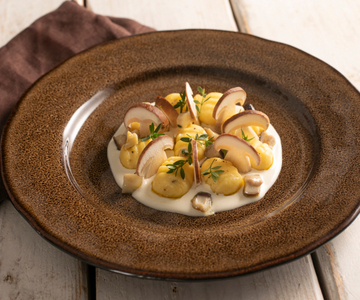 Gnocchi met champignons en provola