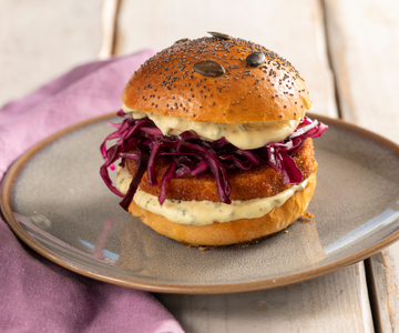 Broodje met gepaneerde pompoen