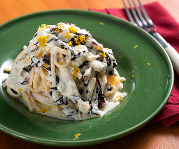 Linguine met ricotta en radicchio