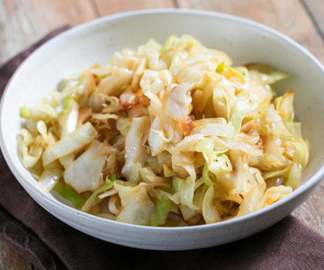 Witte kool in de pan