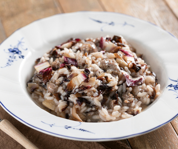 Risotto met radicchio en worst