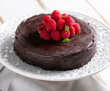 Glutenvrije Sacher met frambozen