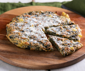 Asymmetrische pizza met friarielli