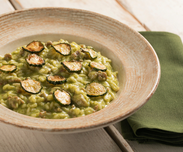Risotto met courgette en salsiccia