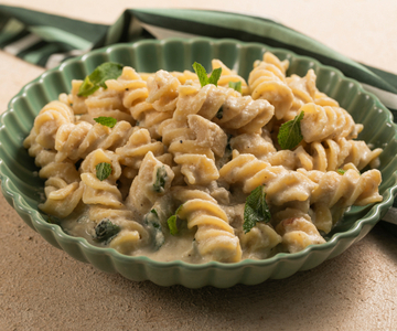 Romige pasta met aubergine