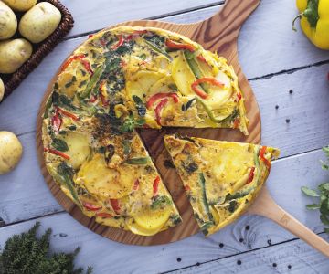 Frittata met aardappelen en paprika
