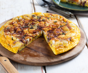 Frittata met aardappel en ui