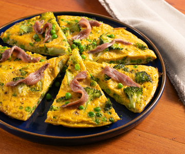 Frittata met doperwten en broccoli