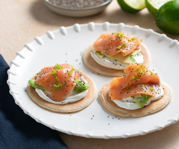 Havermoutpannenkoeken met gerookte zalm