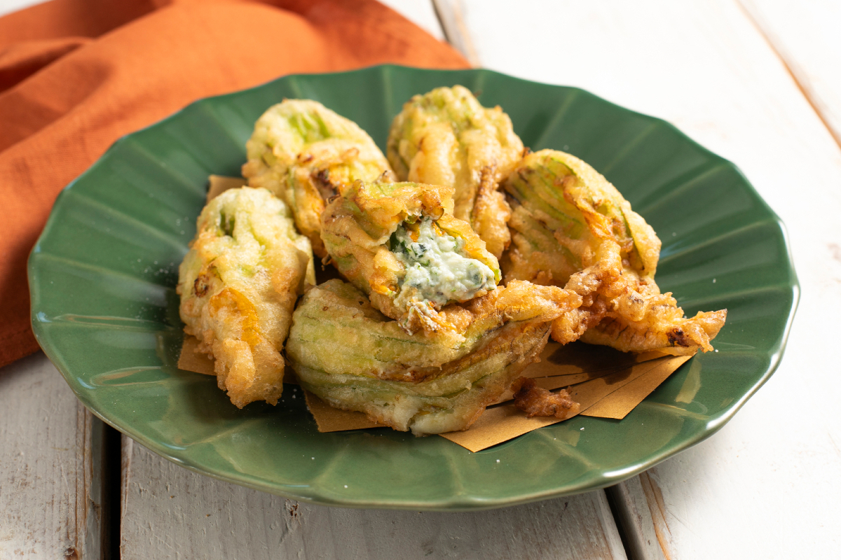 Gevulde courgettebloemen (vegetarisch)