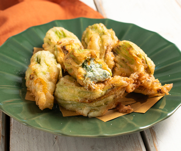 Gevulde courgettebloemen (vegetarisch)