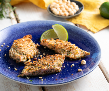 Forel met hazelnootkorst