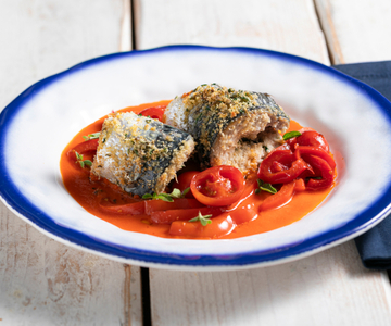 Makreelrolletjes met paprika
