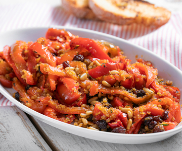 Gegratineerde zoetzure paprika's