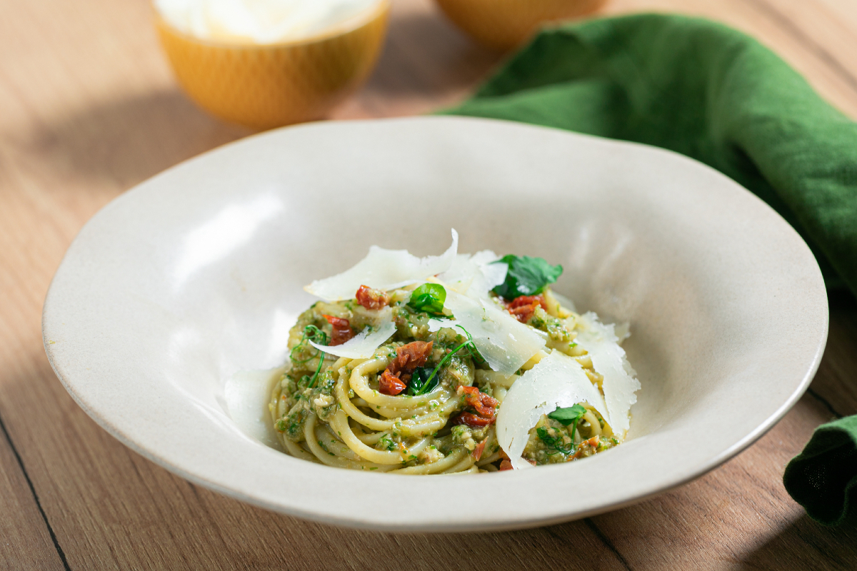 Linguine met sla-pesto