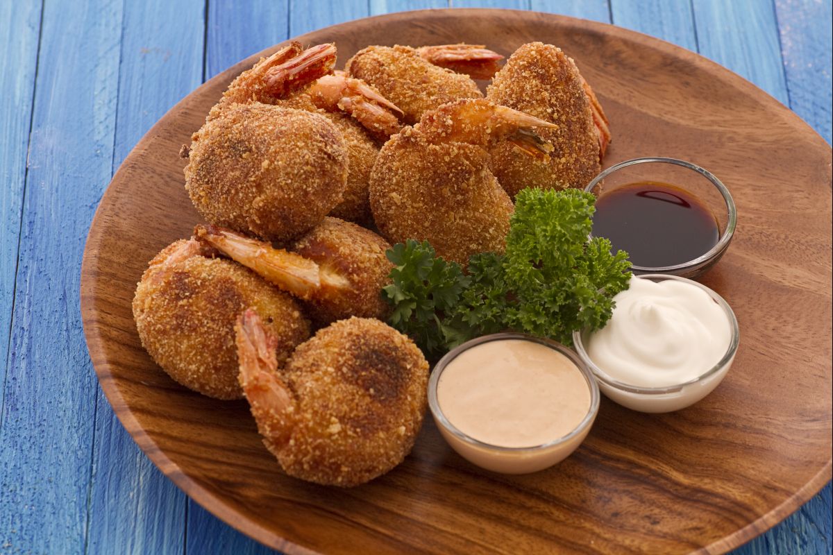 Kroketjes van kikkererwten en garnalen