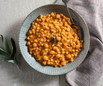 Romige pasta met kikkererwten
