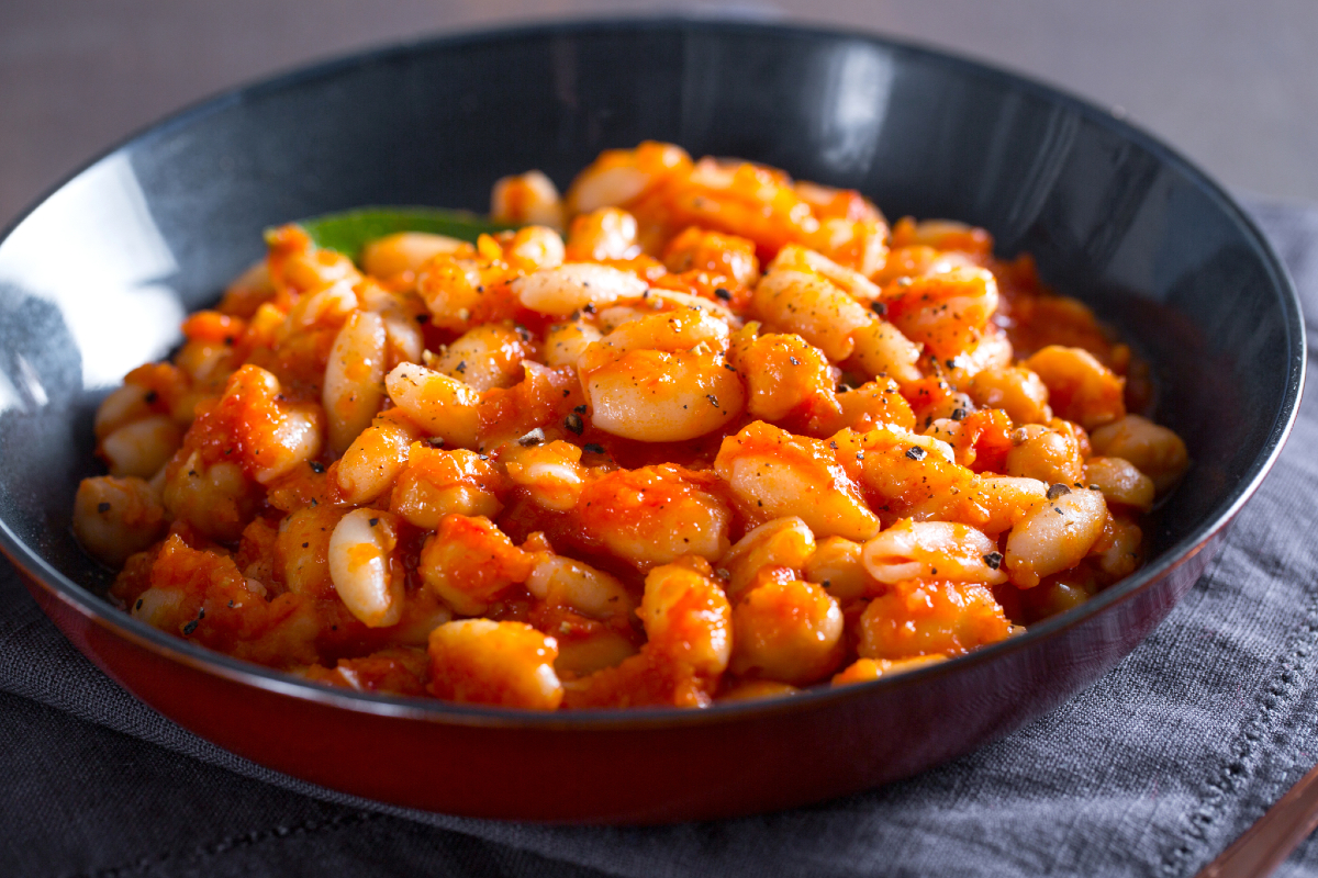Pasta met kikkererwtenragù
