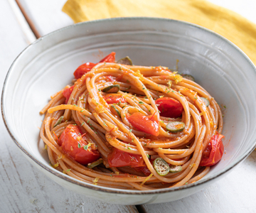 Spaghetti met cherrytomaatjes en kappertjes