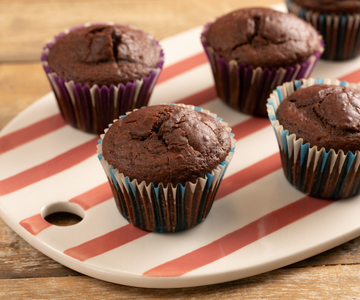 Muffins met yoghurt en cacao